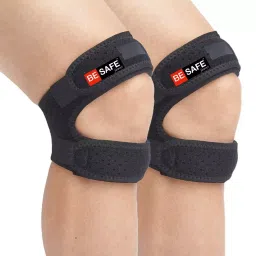 Besafe Forever Knee Strap Support Band for Pain Relief, Black, Pack of 2-picture-23