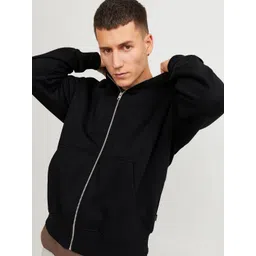 Besick Men Hooded Solid Cotton Lightweight Bomber Jacket image 5