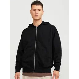 Besick Men Hooded Solid Cotton Lightweight Bomber Jacket image 1
