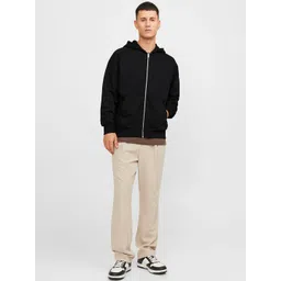 Besick Men Hooded Solid Cotton Lightweight Bomber Jacket image 4