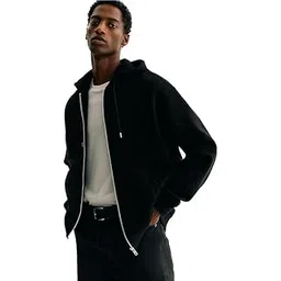 Besick Plain Winter Wear Cotton Oversized Baggy Drop Shoulder Hooded Neck Zip Up Zipper for Men-picture-12