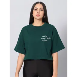 Besick Typography Printed Oversized Crop Tshirt-picture-23