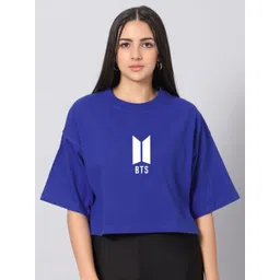 Besick Women Graphic Printed Round Neck Cotton Relaxed Fit T-shirt-picture-40