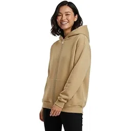 Classic Winter wear Solid Cotton Blend Full Sleeves Zipper Hoodie for Women-image-25