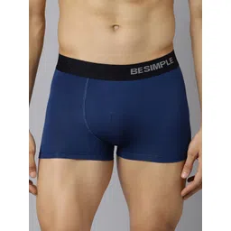 BESIMPLE Men Navy Solid Trunk-picture-12