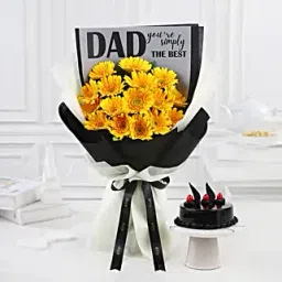 Best Dad Gerbera Bouquet N Cake Combo-picture-25