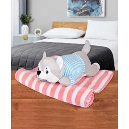 Besties Sleeping Husky Dog Soft Toy Grey - Length 60 cm-picture-10