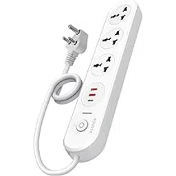 Bestor VoltEdge Pro Power Plate 6 Multi Plug 1500W 2 USB Port and 1 Type-C Port 3 Socket Extension Boards (White, 1.5 m, with USB Port)-picture-10