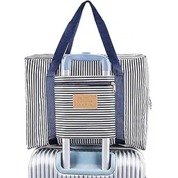 bestottam Women's and Men's Travel Bags Foldable Waterproof Lightweight Shoulder Handbag Storage for Luggage Travel Luggage Carry Bag Duffle Bag Flight Bag Shopping Bag (Blue, 1 pc)-picture-30