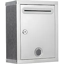 BETLEX Stainless Steel Letterbox Suggestion Box Hanging Wall Ballot Box with Lock Letter Box Silver Color-picture-20
