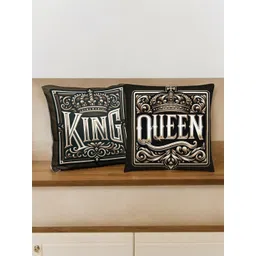 bettergiftflowers 2 Pcs Black Printed King & Queen Prefilled Cushions-picture-21