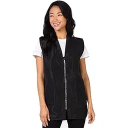 Betty Dain Glitz Rhinestone Zipper Salon Stylist Vest, Black, S-picture-37