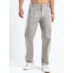 BEVDAAS Men Comfort Relaxed Fit Mid-Rise Pleated Trouser-image-25