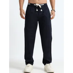 BEVDAAS Men Mid-Rise Relaxed Pleated Trousers-image-2