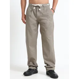 BEVDAAS Men Relaxed Fit Mid-Rise Korean Pants Trouser-image-8