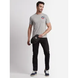 Beverly Hills Polo Club Grey Melange Regular Fit Pure Cotton Crew T-Shirt image 5