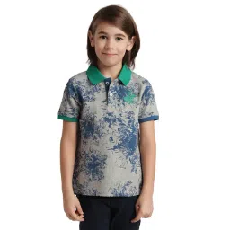 Beverly Hills Polo Club Kids Grey & Navy Printed Polo T-Shirt-picture-34