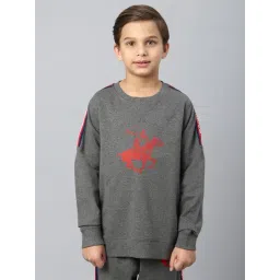 Beverly Hills Polo Club Kids Grey Textured Full Sleeves Sweatshirt-picture-44