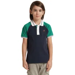 Beverly Hills Polo Club Kids Navy & Green Solid Polo T-Shirt-picture-15