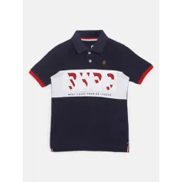Beverly Hills Polo Club Kids Navy & White Color Block Polo T-Shirt-picture-17