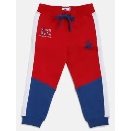 Beverly Hills Polo Club Kids Red & Blue Cotton Color Block Joggers-picture-24