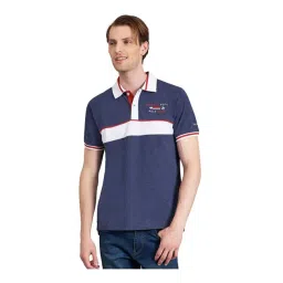 Beverly Hills Polo Club Navy Striped Polo T-Shirt-picture-30