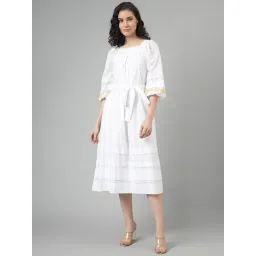 Beverly Hills Polo Club White Embroidered A-Line Dress-picture-23
