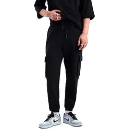 Bewakoof Air 1.0 Men's Solid Oversized Fit Terry Cargo Joggers-picture-12