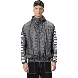 bewakoof Air 1.0 Men's Standard Length Typography Super Loose Fit Full Sleeve Hooded Nylon Windcheater Jacket-picture-26