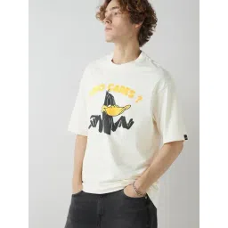 Bewakoof Beige Cotton Relaxed Fit Printed Sports T-Shirt-picture-17