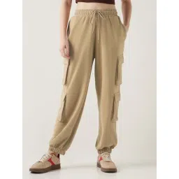 Bewakoof Beige Loose Fit Joggers-picture-28