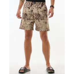Bewakoof Beige Poplin Cotton Regular Fit Printed Boxers Shorts-picture-31