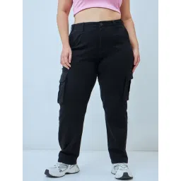 Bewakoof Black Cotton Cargo Pants-picture-11