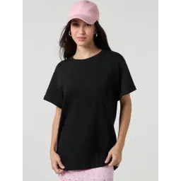 Bewakoof Black Cotton Jersey Solid T-Shirt-picture-40