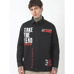 Bewakoof Black Cotton Oversized Fit Printed Shirt-picture-17