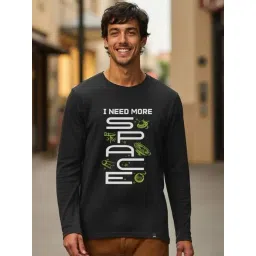 Bewakoof Black Cotton Regular Fit T-Shirt-picture-12