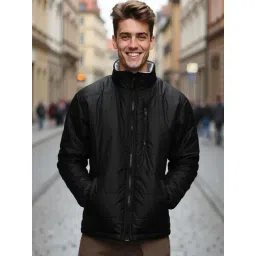 Bewakoof Black Loose Fit Quilted Jacket-picture-46