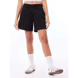 Bewakoof Black Plain Cotton Shorts-picture-31