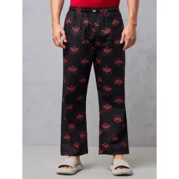 Bewakoof Black Regular Fit Printed Trackpants-picture-39