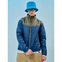 Bewakoof Blue & Green Loose Fit Oversized Puffer Jacket-image-47