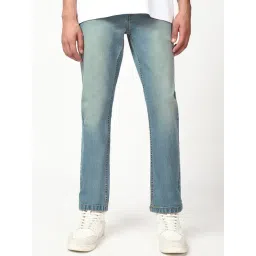 Bewakoof Blue Blended Straight Fit Self Designed Jeans-picture-41