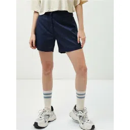 Bewakoof Blue Cotton Flared Fit Shorts-picture-17