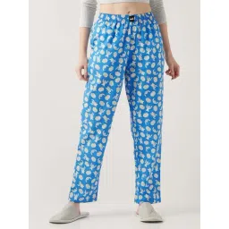Bewakoof Blue Cotton Regular Fit Printed Pyjamas-picture-17