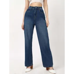 Bewakoof Blue Cotton Straight Fit Jeans-picture-44