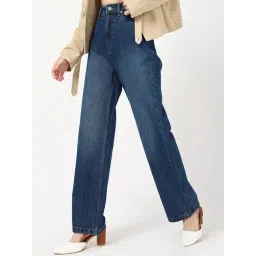 Bewakoof Blue Cotton Straight Fit Jeans-picture-35