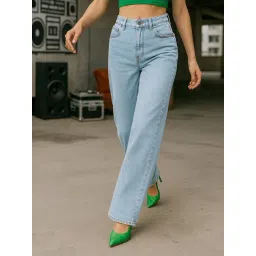 Bewakoof Blue Cotton Straight Fit Jeans-picture-38