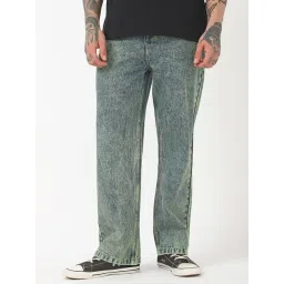 Bewakoof Blue Cotton Straight Fit Solid Jeans-picture-21