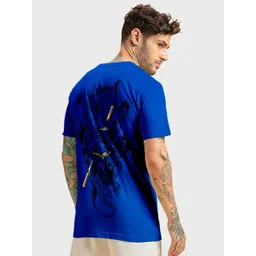 Bewakoof Blue Graphic Print Round Neck Cotton T-shirt-picture-26