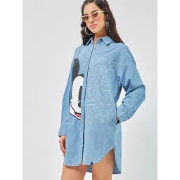 Bewakoof Blue Print Shirt Dress-picture-17