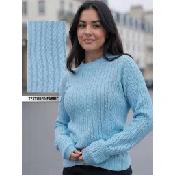 Bewakoof Blue Structured Sweater-picture-48
